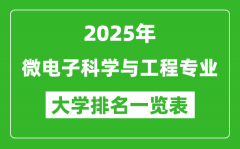 全国微电子科学与工程专业最好的大学排名一览表（2025最新）