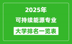 全国可持续能源专业最好的大学排名一览表（2025最新）