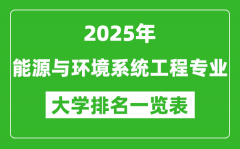 全国能源与环境系统工程专业最好的大学排名一览表（2025最新）