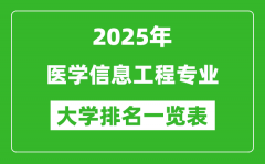 全国医学信息工程专业最好的大学排名一览表（2025最新）