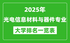 全国光电信息材料与器件专业最好的大学排名一览表（2025最新）