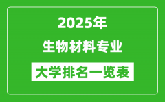 全国生物材料专业最好的大学排名一览表（2025最新）