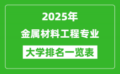 全国金属材料工程专业最好的大学排名一览表（2025最新）