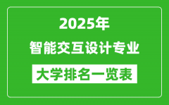 全国智能交互设计专业最好的大学排名一览表（2025最新）