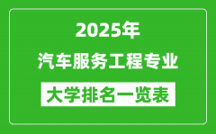 全国汽车服务工程专业最好的大学排名一览表（2025最新）