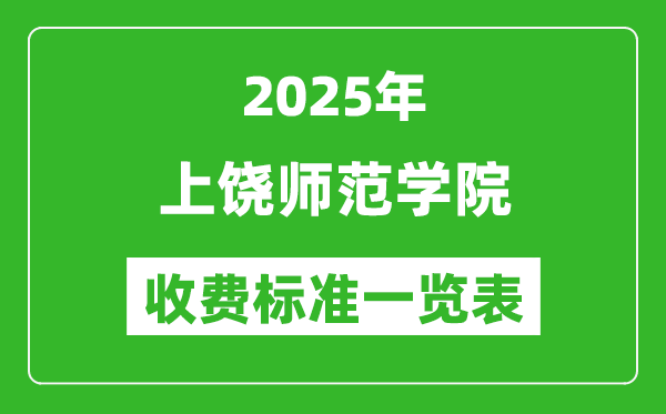 2025上饶师范学院学费多少钱一年,各专业收费标准一览表