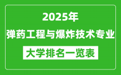 全国弹药工程与爆炸技术专业最好的大学排名一览表（2025最新）