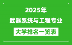 全国武器系统与工程专业最好的大学排名一览表（2025最新）