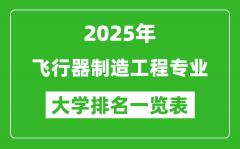 全国飞行器制造工程专业最好的大学排名一览表（2025最新）