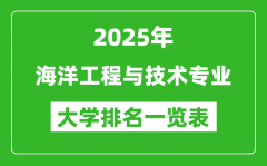 全国海洋工程与技术专业最好的大学排名一览表（2025最新）