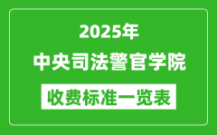 2025中央司法警官学院学费多少钱一年_各专业收费标准一览表