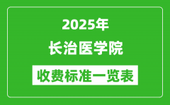2025长治医学院学费多少钱一年_各专业收费标准一览表