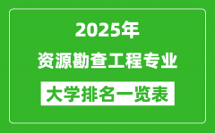 全国资源勘查工程专业最好的大学排名一览表（2025最新）