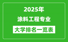 全国涂料工程专业最好的大学排名一览表（2025最新）