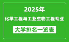 全国化学工程与工业生物工程专业最好的大学排名一览表（2025最新）