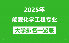 全国能源化学工程专业最好的大学排名一览表（2025最新）