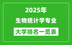 全国生物统计学专业最好的大学排名一览表（2025最新）