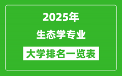 全国生态学专业最好的大学排名一览表（2025最新）