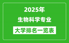 全国生物科学专业最好的大学排名一览表（2025最新）
