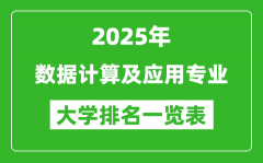 全国数据计算及应用专业最好的大学排名一览表（2025最新）