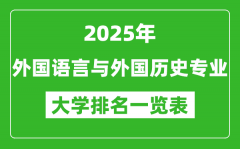 全国外国语言与外国历史专业最好的大学排名一览表（2025最新）