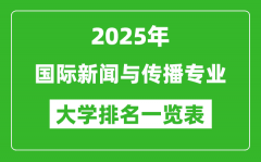 全国国际新闻与传播专业最好的大学排名一览表（2025最新）
