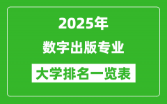 全国数字出版专业最好的大学排名一览表（2025最新）