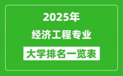 全国经济工程专业最好的大学排名一览表（2025最新）