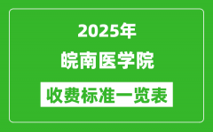 2025皖南医学院学费多少钱一年_各专业收费标准一览表