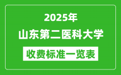 2025山东第二医科大学学费多少钱一年_各专业收费标准一览表