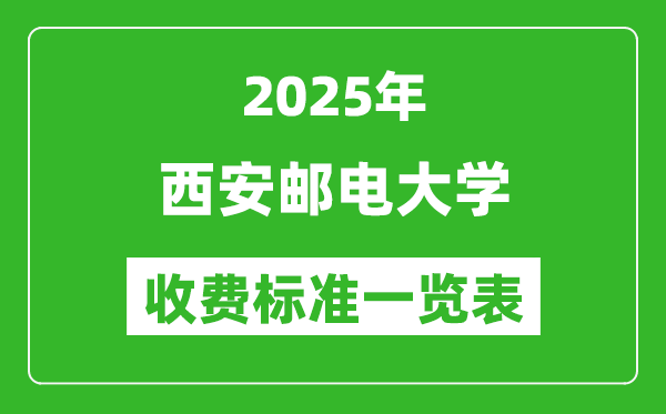 2025西安邮电大学学费多少钱一年,各专业收费标准一览表