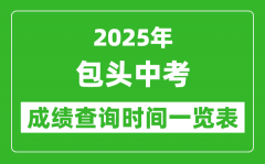 包头中考成绩查询时间2025年具体时间一览表