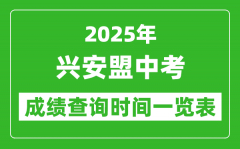 兴安盟中考成绩查询时间2025年具体时间一览表