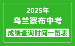 乌兰察布中考成绩查询时间2025年具体时间一览表