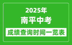 南平中考成绩查询时间2025年具体时间一览表