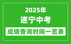 遂宁中考成绩查询时间2025年具体时间一览表