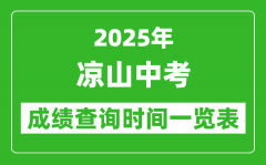 凉山中考成绩查询时间2025年具体时间一览表