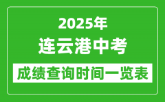 连云港中考成绩查询时间2025年具体时间一览表