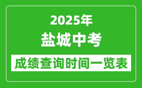 盐城中考成绩查询时间2025年具体时间一览表