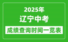2025年辽宁各市中考成绩查询时间一览表