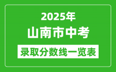 2025年山南市中考录取分数线一览表(含历年分数线)