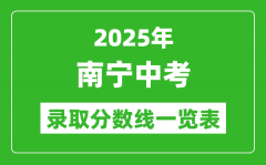 2025年南宁中考录取分数线一览表(含历年分数线)