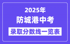 2025年防城港中考录取分数线一览表(含历年分数线)