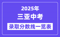 2025年三亚中考录取分数线一览表(含历年分数线)