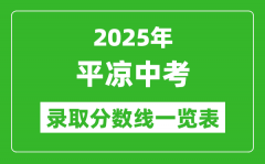 2025年平凉中考录取分数线一览表(含历年分数线)