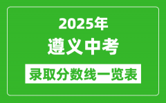 2025年遵义中考录取分数线一览表(含历年分数线)
