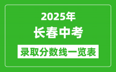 2025年长春中考录取分数线一览表(含历年分数线)