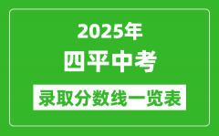2025年四平中考录取分数线一览表(含历年分数线)