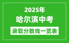2025年哈尔滨中考录取分数线一览表(含历年分数线)