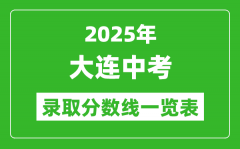 2025年大连中考录取分数线一览表(含历年分数线)